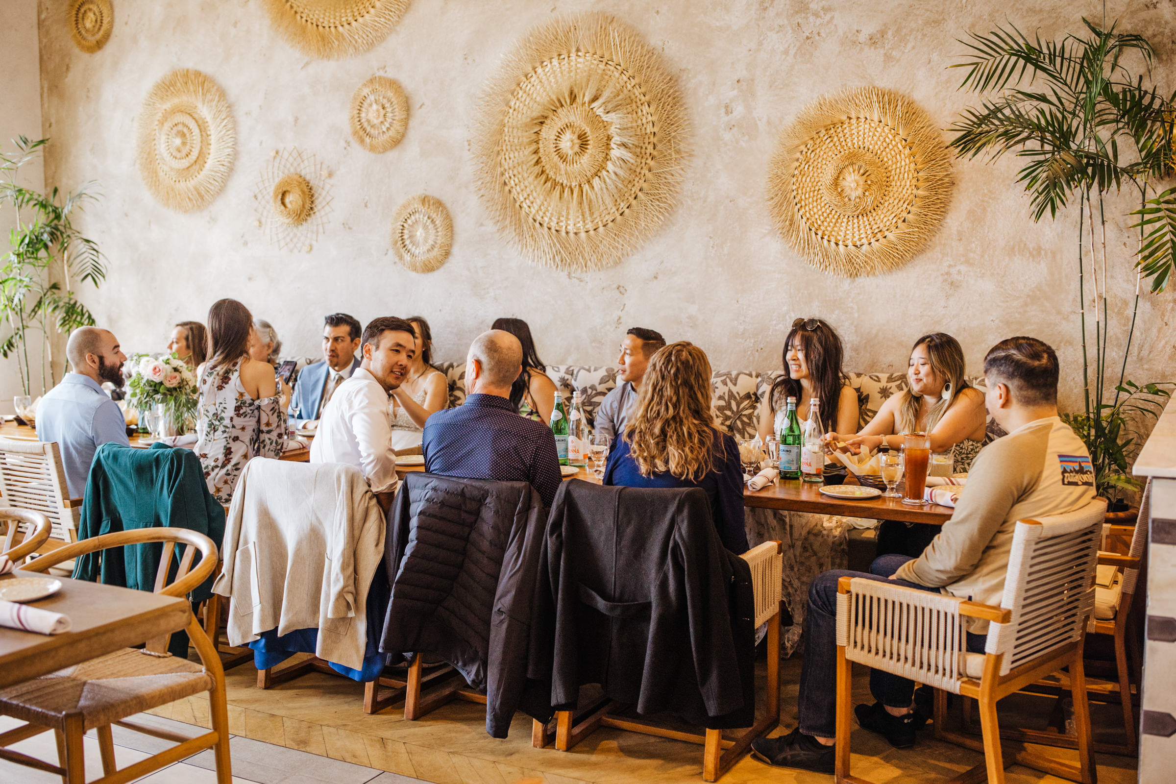 small wedding dinner at Santa Barbara restaurant after elopement