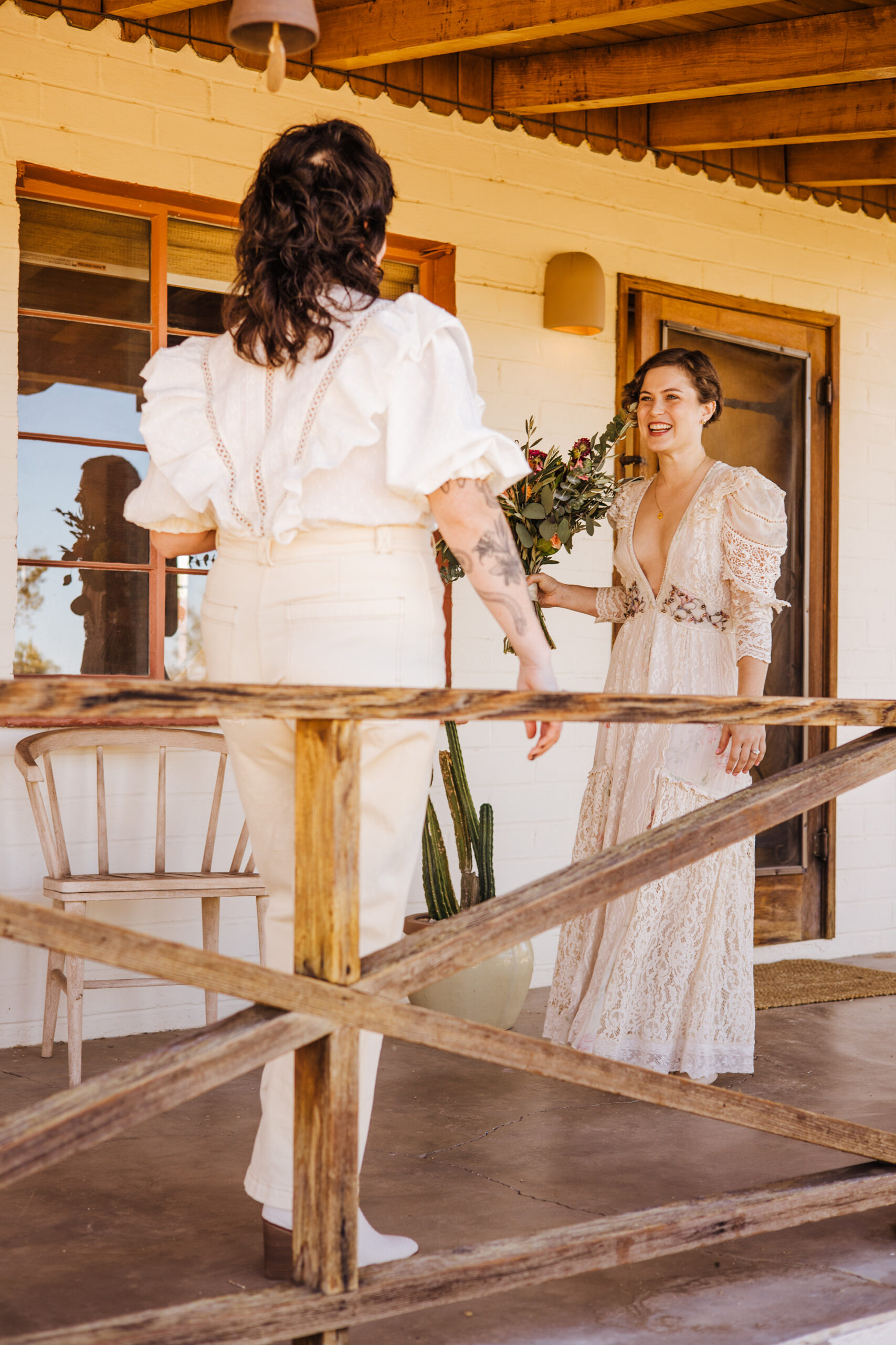 Joshua Tree elopement first look at AirBnb