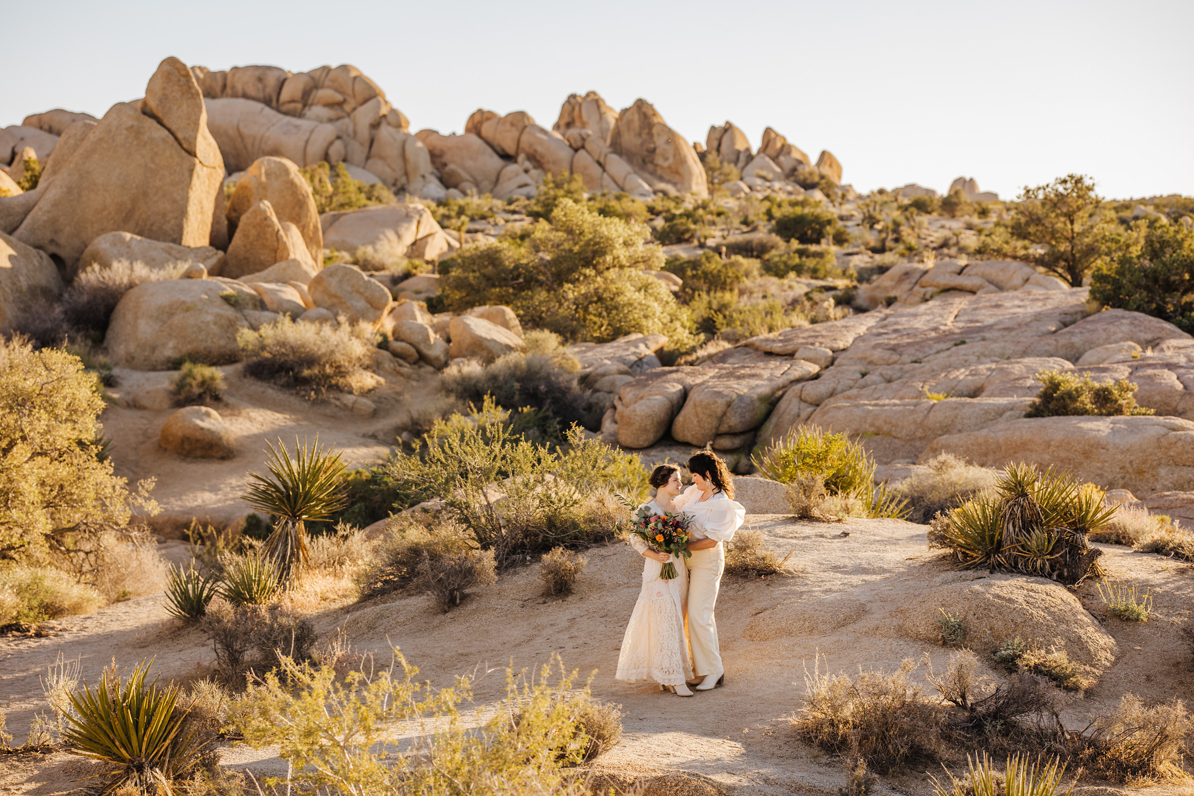 Two brides at a Joshua Tree elopement