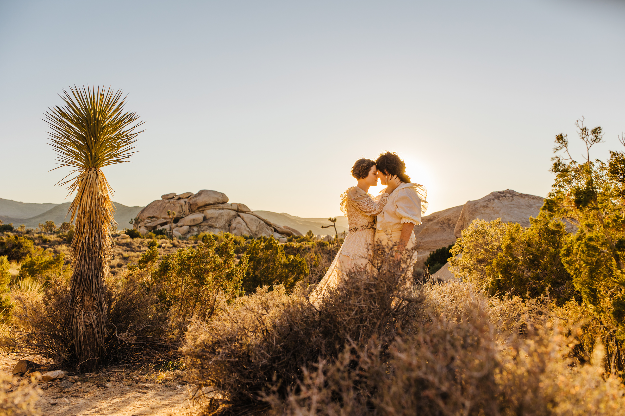Joshua Tree elopement photos golden hour