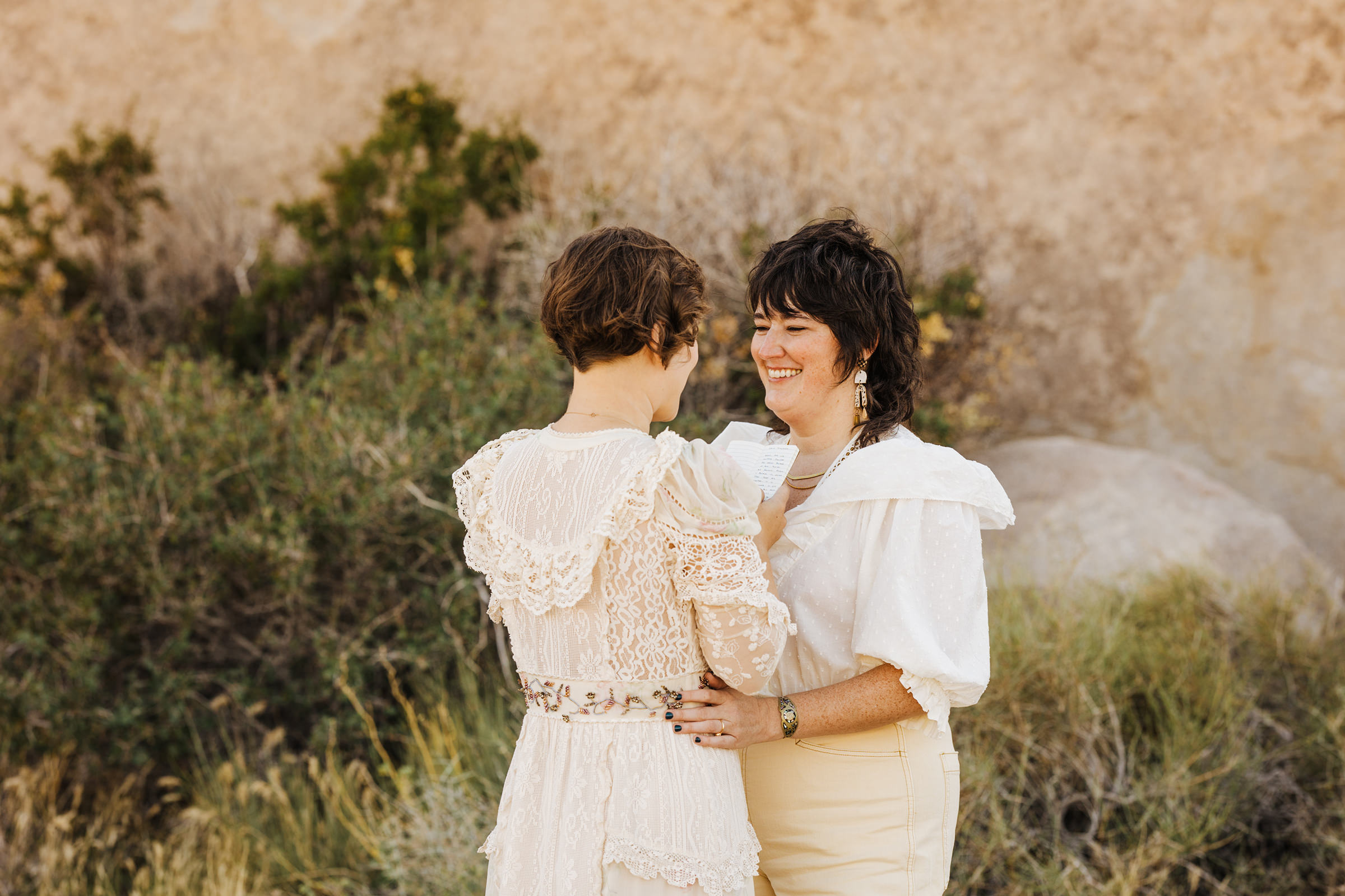 Joshua Tre elopement ceremony moment