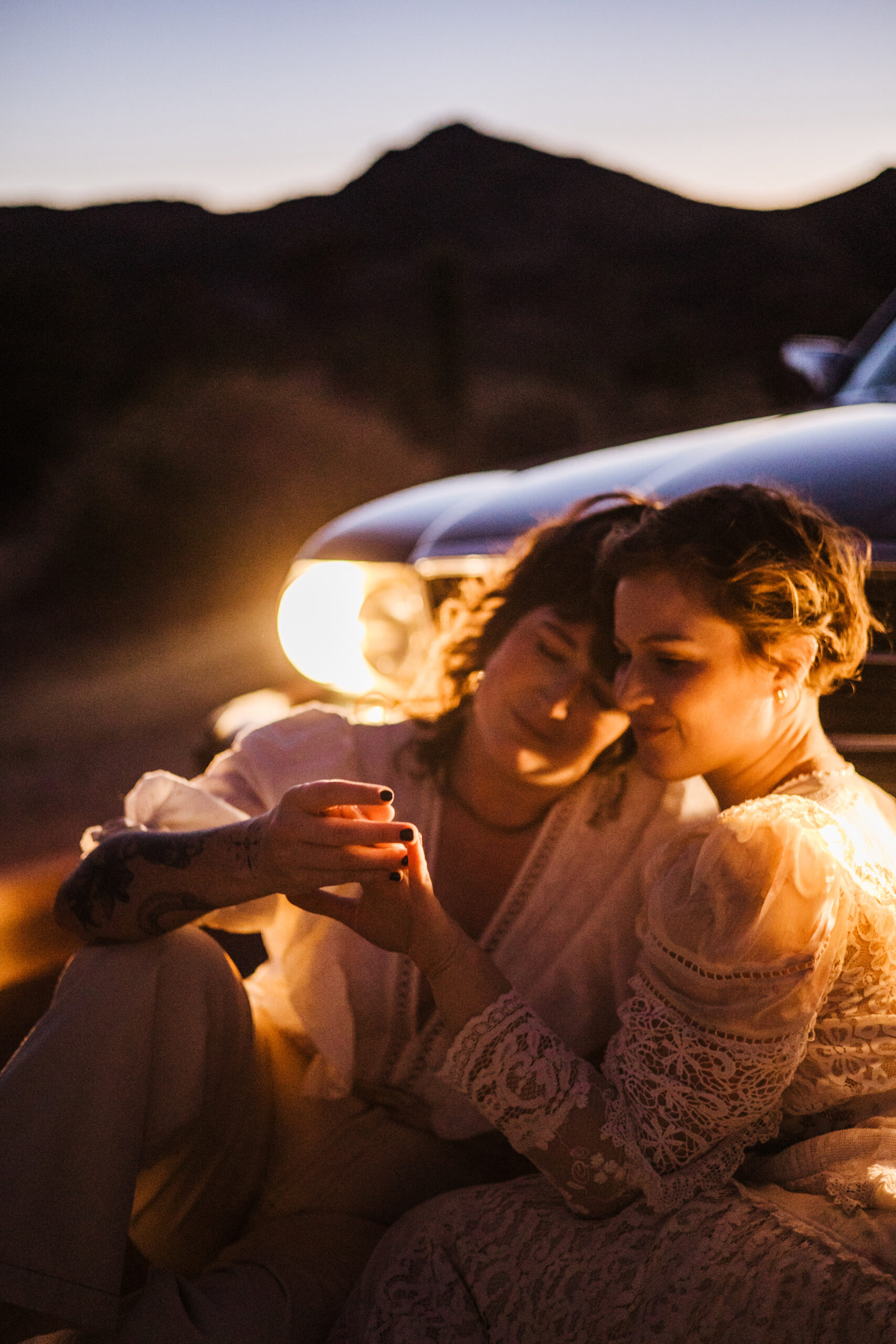 Joshua Tree cinematic elopement car