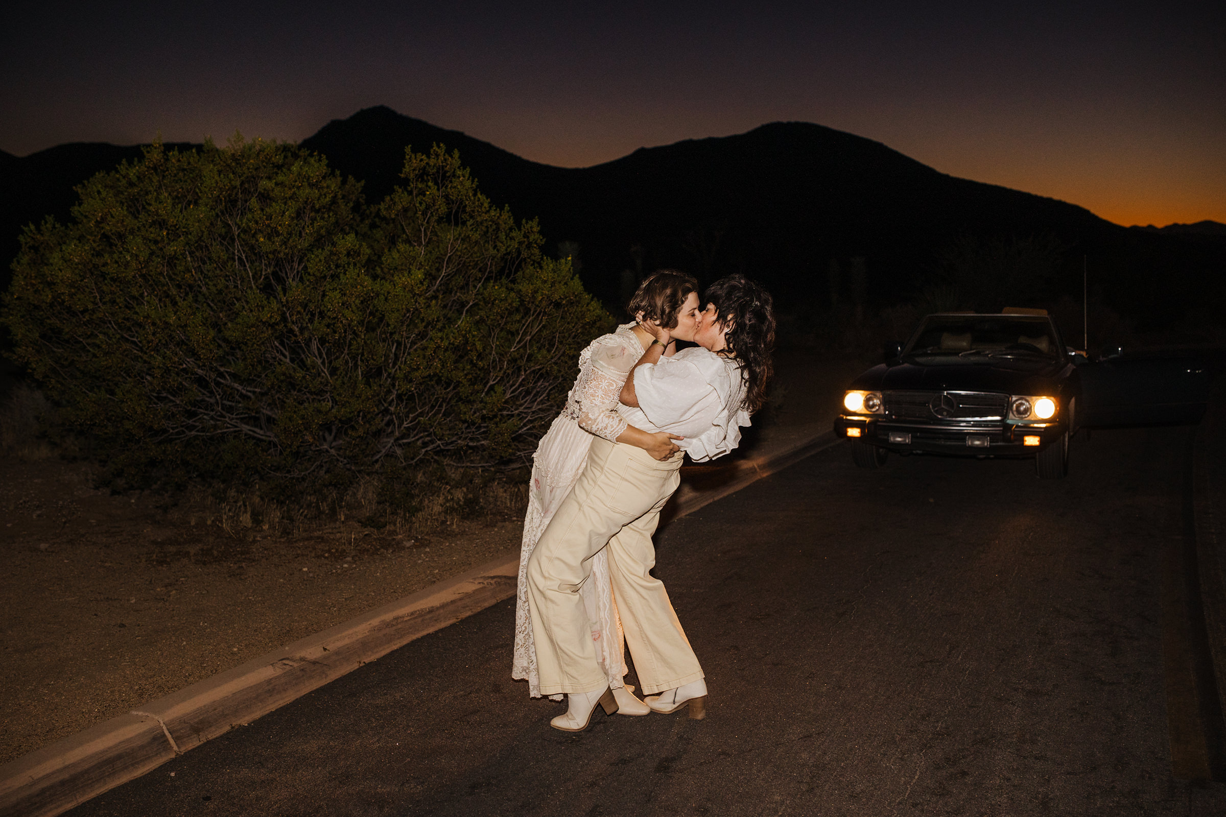 Joshua Tree elopement nighttime portraits